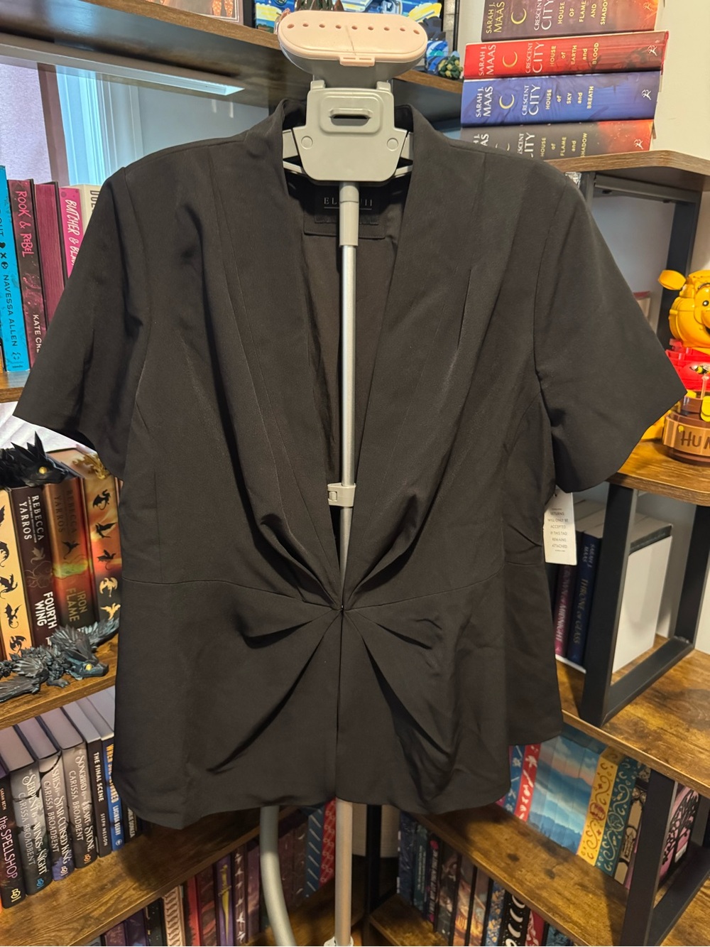 Eloquii Black Twist-Front Short Sleeve Blazer - Picture 3 of 8